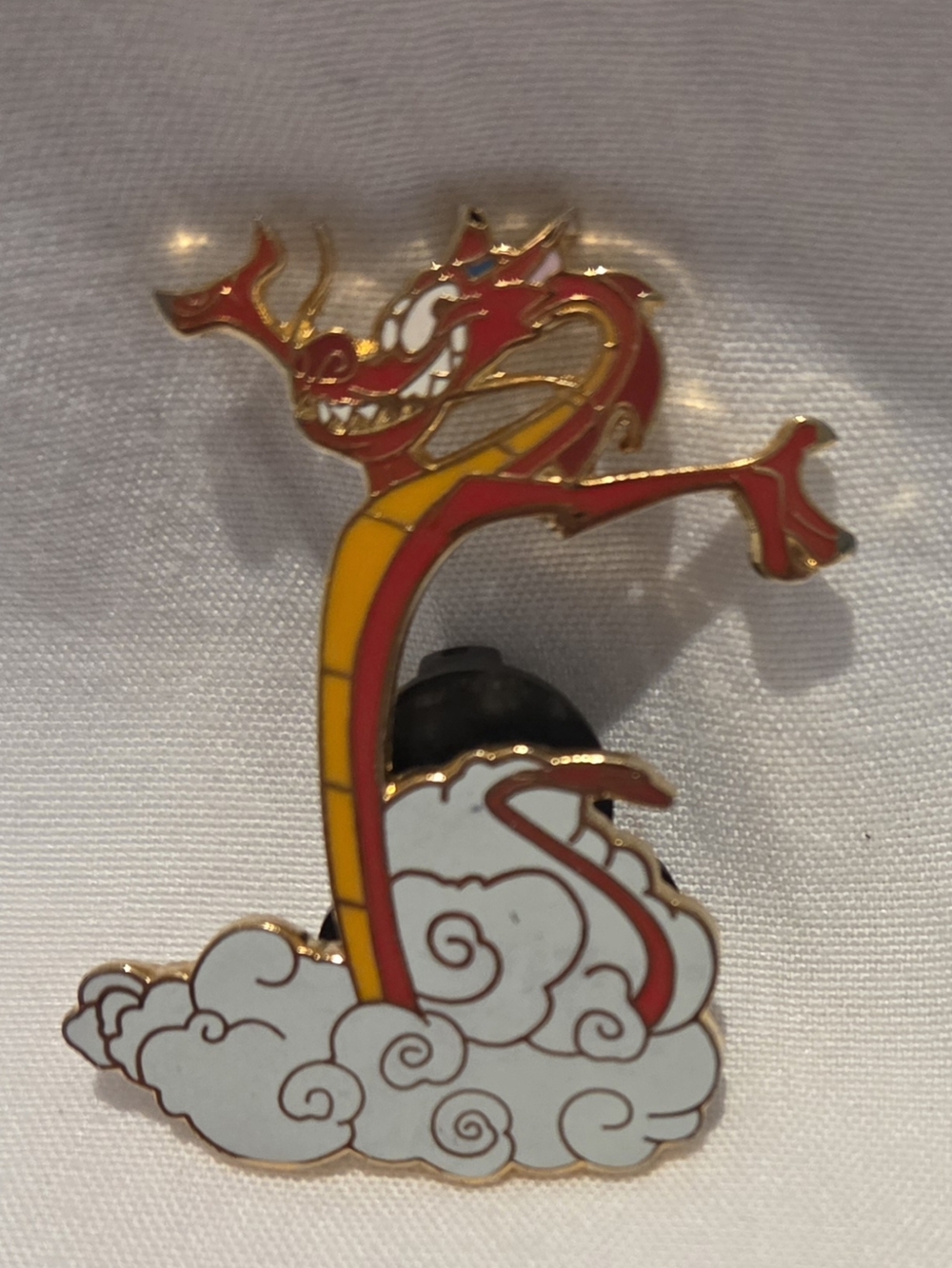 Rare Y2K Disney Red and Yellow Mushu Dragon Enamel Pin 2002